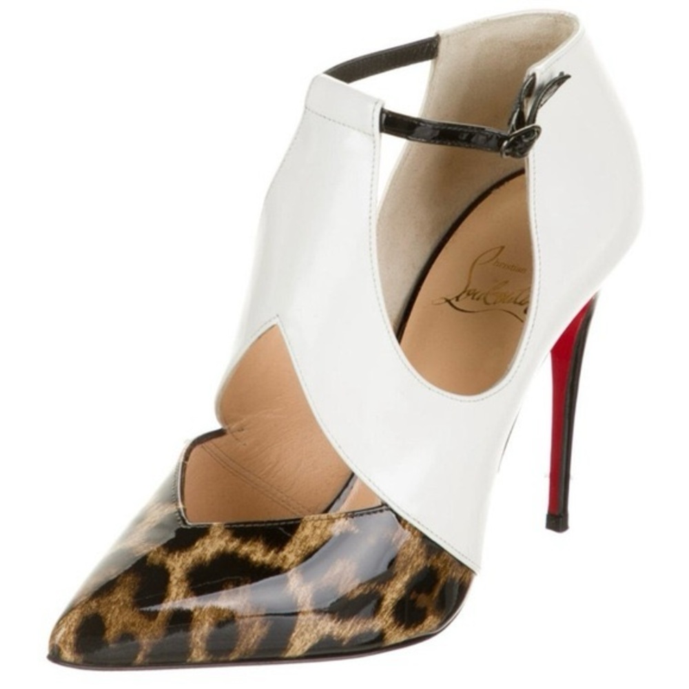 Christian Louboutin Dictata 100 Patent Leopard heels